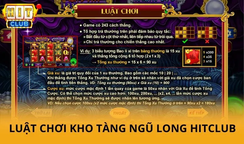 Luật chơi Kho Tàng Ngũ Long Hitclub