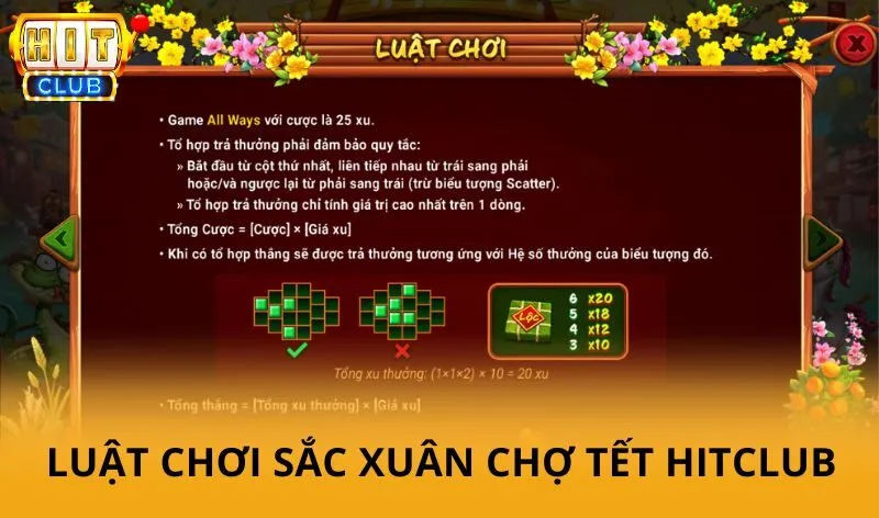 Luật chơi Sắc xuân chợ tết hitclub